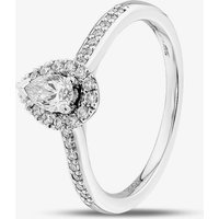 1888 Collection Platinum 0.60ct Certificated Pear Cut Diamond Shoulder Set Halo Ring RC2020B(6X4)(.60CT PLUS)