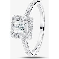 1888 Collection Platinum 0.50ct Certificated Princess Cut Diamond Shoulder Set Halo Ring RC2022(3.5)