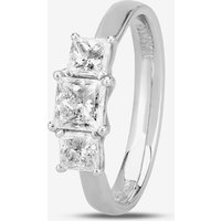 1888 Collection Platinum 1.00ct Certificated Princess Cut Diamond Three Stone Ring R3-263(1.00CT PLUS)