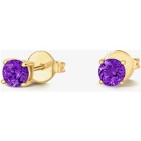 Tivon 18ct Yellow Gold Brilliant Cut Amethyst Four Claw Stud Earrings EY-0855-AM