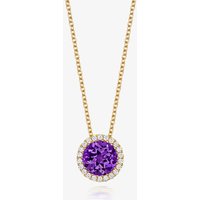 Tivon 18ct Yellow Gold & Brilliant Cut Amethyst Diamond Set Pendant Necklace PY-0849-AM