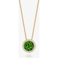 Tivon 18ct Yellow Gold Brilliant Cut Peridot Diamond Set Pendant Necklace PY-0849-PD