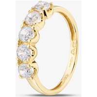 9ct Yellow Gold Cubic Zirconia Five Stone Half Eternity Ring 1.84.8319 L