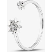 Sterling Silver Cubic Zirconia Star Open Ring 042-59862/SP 56