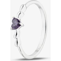 Sterling Silver Heart Shaped Purple Cubic Zirconia Ring 042-60407/SP PURP 58