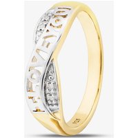 Silver Gold Plated I Love You Infinity Cross Over Ring S2268Y-Q