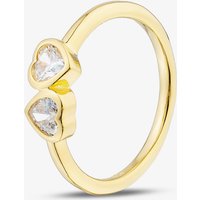 Yellow Gold Plated Sterling Silver Double Heart Ring AR9461Z/G 52