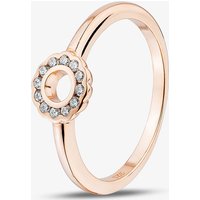 Rose Gold Tone Plated Sterling Silver Cubic Zirconia Open Circle Ring 05S2AZR649307 56