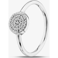 Silver Sparkle Sterling Silver Round Cubic Zirconia Pave Ring SR07659F P