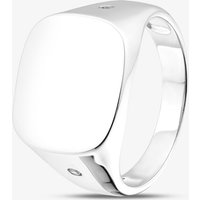Silver Sparkle Rhodium Plated Sterling Silver Cubic Zirconia Square Signet Ring 8.81.0100 X