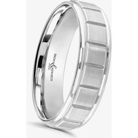Brown & Newirth Gleason Platinum Brushed Cube 6mm Ring ANFP2039M 6.0 U