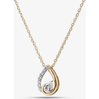 Pure Brilliance Yellow Gold Tone Plated Sterling Silver 0.50ct Certificated Lab Grown Diamond Twist Teardrop Pendant LGP48426-50SF