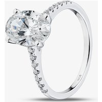 Platinum 2.20ct Oval Cut Lab Grown Diamond Shoulder Set Solitaire Ring LGR35520-220SF O
