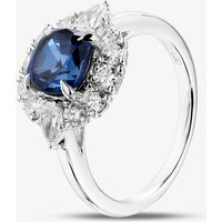 9ct White Gold 1.85ct Sapphire & 0.75ct Lab Grown Diamond Halo Ring LGR46788-SD Q