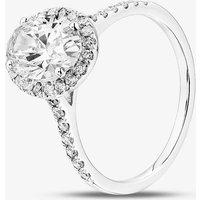 9ct White Gold 2.40ct Oval Cut Lab Grown Diamond Halo Ring LGR43490-240SF P