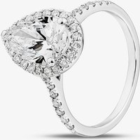 9ct White Gold Certified 2.40ct Pear Cut Lab Grown Diamond Halo Ring LGR43491-240SF O