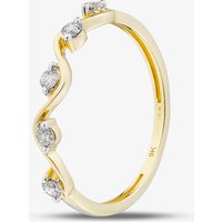 Pure Brilliance 9ct Yellow Gold 0.15ct Diamond Wave Ring THR43954-15NJ Q (YG)