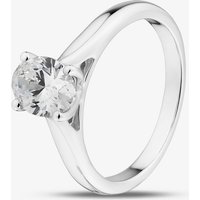 9ct White Gold 1.00ct Certificated Oval Cut Lab Grown Diamond Solitaire Ring LGR45981-100SF Q (WG)(CERT)