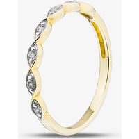 Pure Brilliance 9ct Yellow Gold 0.10ct Certificated Round Cut Lab Grown Diamond Shaped Half Eternity Ring LGR48746-B O