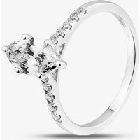 Pure Brilliance 9ct White Gold 1.20ct Certificated Marquise Cut Lab Grown Diamond Shoulder Set Solitaire Ring LGR50732-120 O
