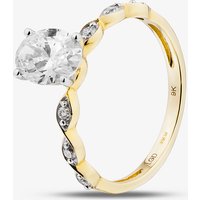 Pure Brilliance 9ct Yellow Gold 1.10ct Certificated Oval Cut Lab Grown Diamond Shoulder Set Solitaire Ring LGR48743-110 Q