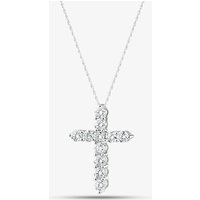 9ct White Gold 1.00ct Lab Grown Diamond Cross Necklace LGP40662-100 (WG)