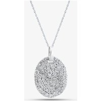 9ct White Gold 1.00ct Certificated Round Cut Lab Grown Diamond Oval Pendant Necklace LGP45518-100 (WG)