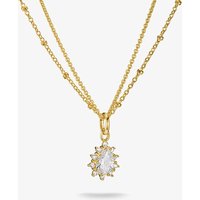 THOMAS SABO Classics 18ct Yellow Gold Plated Cubic Zirconia Double Chain Pendant KE2294-M01-14-L45V