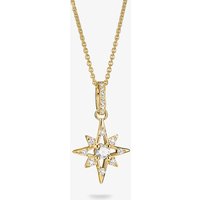 THOMAS SABO 18ct Yellow Gold Plated Cubic Zirconia Star Pendant KE2394-M01-14-L50