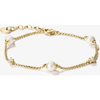 THOMAS SABO Classics 18ct Yellow Gold Plated Freshwater Pearl Bracelet A2038-M01-14-L19V