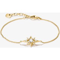 THOMAS SABO 18ct Yellow Gold Plated Cubic Zirconia Star Bracelet A2246-M01-14-L19V