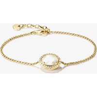 THOMAS SABO 18ct Yellow Gold Plated Mother of Pearl Halo Bracelet A2234-M01-14-L19V