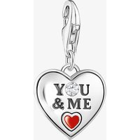 Thomas Sabo Charm Club Charmista Sterling Silver "You & Me" Heart Charm 2206-691-7 – Exclusive - Sterling Silver / Cold Enamel / Zirconia