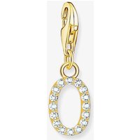 Thomas Sabo Charm Club Charmista Charmista White Gold Plated Zirconia Letter O Charm Pendant - Sterling Silver / Gold Plated / Zirconia