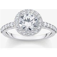 Thomas Sabo Sterling Silver Essentials Sterling Silver Sparkling White Zirconia Ring - Size 52 - Sterling Silver / Zirconia