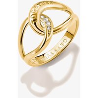 THOMAS SABO Together 18ct Yellow Gold Plated Cubic Zirconia Intertwined Ring TR2547-M01-14-58