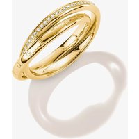 THOMAS SABO Together 18ct Yellow Gold Plated Cubic Zirconia Crossover Ring TR2548-M01-14-58
