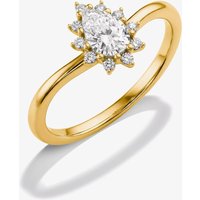 THOMAS SABO Classics 18ct Yellow Gold Plated Cubic Zirconia Cluster Ring TR2479-M01-14-56