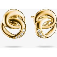 THOMAS SABO Together 18ct Yellow Gold Plated Cubic Zirconia Intertwined Stud Earrings H2352-M01-14