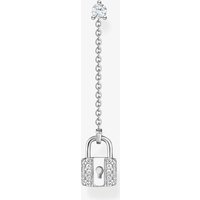 Thomas Sabo Charm Club Charming Sterling Silver White Padlock Single Earring H2213-051-14 – - Sterling Silver / Zirconia