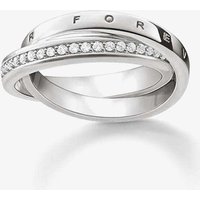 Thomas Sabo Sterling Silver Silver Zirconia White Together Forever Ring TR2099-051-14 – Bold - Size 48