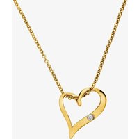 Hot Diamonds x Golden Edit HD X GE Delicate Pointed Twist Heart Pendant DP1088 - Sterling Silver / 18ct Gold Plated