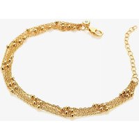Hot Diamonds x Tasha Ghouri 18ct Gold HD X TG Multi Strand Bead Bracelet DL691 – - Sterling Silver / 18ct Gold Plated / Diamond