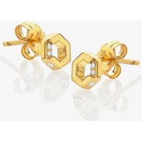 Hot Diamonds x Jac Jossa Hexagon White Topaz Earrings DE756 – Premium Finish | Acotis - Sterling Silver / 18ct Gold / White Topaz / Diamond / White Topaz