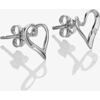Hot Diamonds Delicate Pointed Twist Heart Earrings DE846 – Elegant Styling | - Sterling Silver