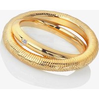 Hot Diamonds x Jac Jossa 18ct Gold Plated Sterling Silver Spirit Duo Ring DR229 - Size L - 18ct Gold Plated Sterling Silver