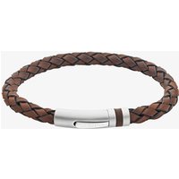 Unique Stainless Steel Clasp Matte Brown Braided Leather Bracelet B565DB/21CM