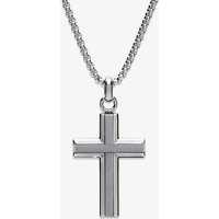 Unique Stainless Steel Matte Polished Cross Pendant AN-117/50CM