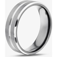 Unique Zirconium Silver 7mm Brushed Band Ring ZR-25-64
