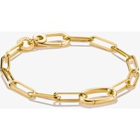 Thomas Sabo Charm Club Charming Connect Gold Plated Paperclip - Size - 17cm - Sterling Silver / 18ct Gold Plated